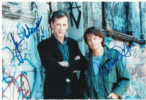 Michael J Fox and James Woods Signed 8x10 photo from The Hard Way